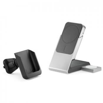 Cargador Inalámbrico 3-en-1 MagSafe Alogic Matrix+ con Soporte de Ventilación y Powerbank de 5.000mAh (30W)