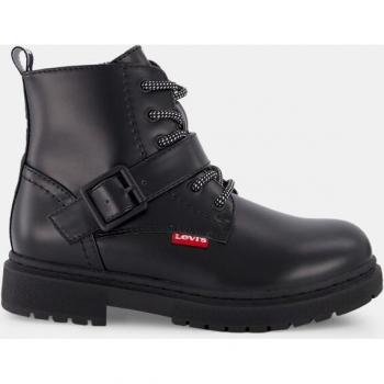 Botines Levi's Catherine Negro con diseño militar y cierre de cordones