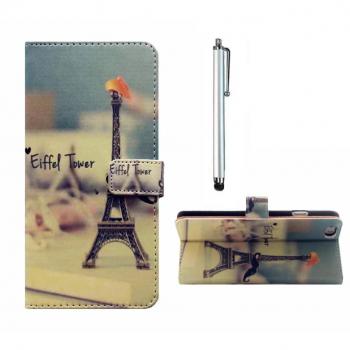 MUTOUREN LG G4 / LG G4 Funda, Torre De Transmisión Diseño Solapa Flip Billetera Carcasa Tapa Estuches Premium PU Cuero Cover Cáscara Bumper Protector Slim Piel Shell Case Stand Ranura para Tarjetas Estilo>Torre Eiffel>Lápiz de plata