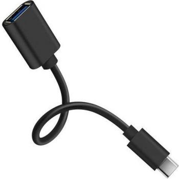 Adaptador USB Hembra a USB-C Macho Compacto Negro Conexión Segura