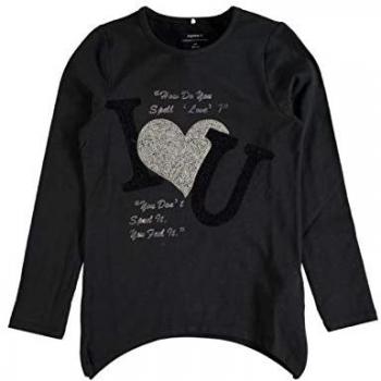 NAME IT Camiseta Manga Larga NIÑA ISENG - 158-164, Negro