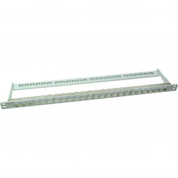 Panel de Parcheo 19 24 Puertos 0.5U Keystone Jack STP Gris