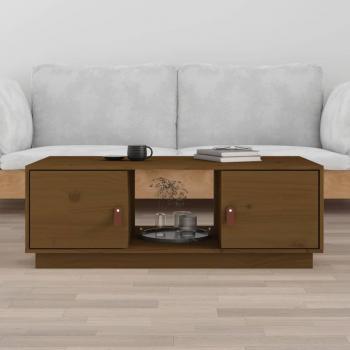 Mesa de centro ámbar madera maciza de pino 100x50x35 cm
