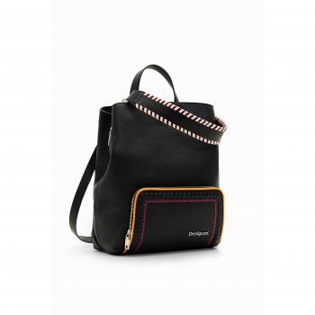 Mochila Desigual Sumy negro con detalles bordados para mujer