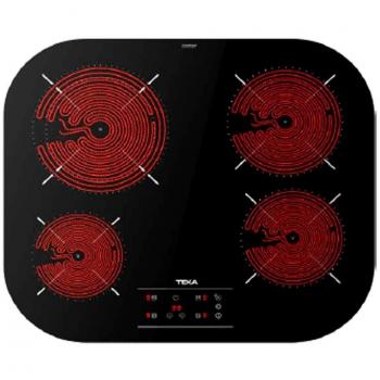 Placa Vitrocerámica Teka TCC 64310 TTC Independiente, 4 Zonas de Cocción Radiantes, Ancho 59 cm, Color Negro