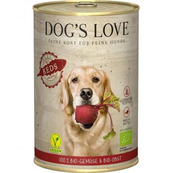 Dog's Love Bio Vegan 6 x 400 g - Frutas y Verduras Rojas