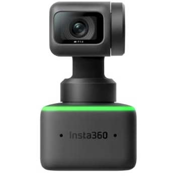 Insta360 Link Cámara Web 4K alimentada por IA con micrófonos duales, Control de Gestos, HDR, Seguimiento