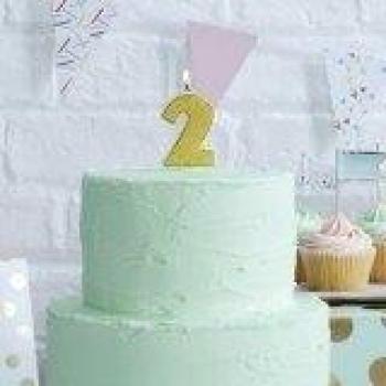 Pick and Mix - Gold Glitter 2 Number Candle