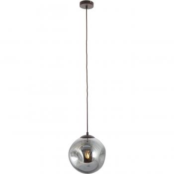 Lámpara colgante Lindby Valentina, E27, Ø 25 cm, gris ahumado, cristal, diseño moderno para salón y comedor