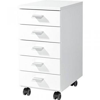 Germania 4099-84 - Cajonera con Ruedas con 5 cajones, en Color Blanco, 28 x 57 x 40 cm