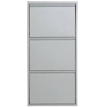 Zapatero de Acero Gris con 3 Cajones - 50x15x104 cm