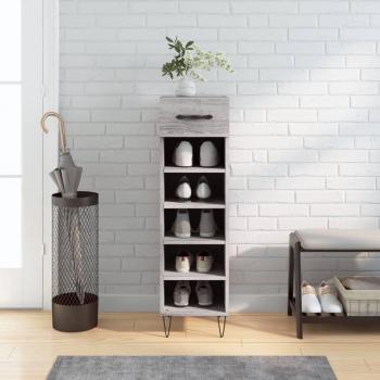 Zapatero gris Sonoma 30x35x105 cm madera multicapa