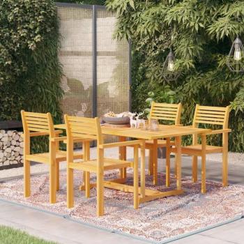 5 Piece Solid Teak Wood Garden Dining Set