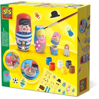 Pintura para Muñecas Rusas SES Creative - 4 Muñecas y 6 Colores