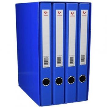 Grafoplás 7282430－Módulo de 4 archivadores con palanca de 65mm color azul