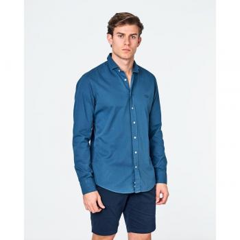 CAMISA DE HOMBRE GABARDINA SLIM CUELLO CUTAWAY LISO AZUL