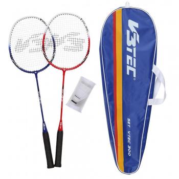 V3TEC 300 Blue/Red Badminton Set - Complete with Rackets and Shuttlecocks
