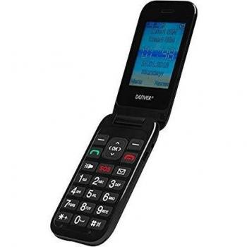 Teléfono Móvil Denver BAS-24200M 2.4 Dual SIM con Bluetooth y Botón SOS, Negro