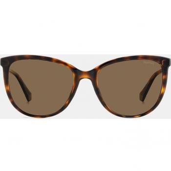 Polaroid Gafas de sol ovaladas para mujer en havana con lentes polarizadas