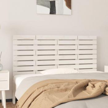 Cabecero de cama de pared blanco 146x3x63 cm madera maciza de pino