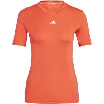 Camiseta de manga corta adidas Tech-Fit para mujeres - Naranja