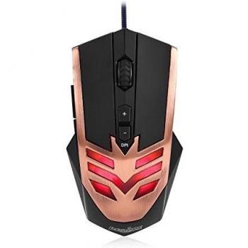 Perixx MX-1000 Copper, Programmable Gaming Mouse - 7 botones programables & 5 de perfiles de usuario - Omron Micro Switches - Avago 2000DPI A3050 optico - Cambiar PPP 500-4000 - Ultrapolling 1000 Hz - Software de configuracion incluido