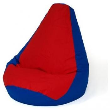 Bolsa Sako Puf en Forma de Pera Azul Marino-Rojo L 105 x 80 cm