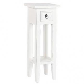 Mesa Auxiliar Home ESPRIT Blanca de Madera 25 x 25 x 67 cm