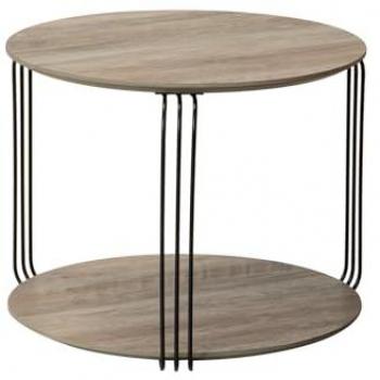 Adda Home Mesita Auxiliar MDF Metal Vinilo K/d 50x50x40 Cm - Alta Calidad - Negro/Marrón