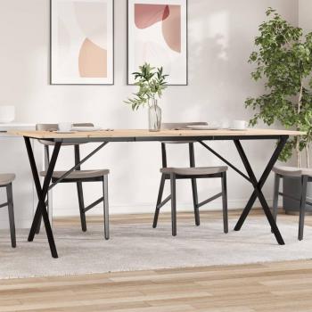 Mesa de comedor 180x90x75 cm Pino macizo y hierro fundido Marrón