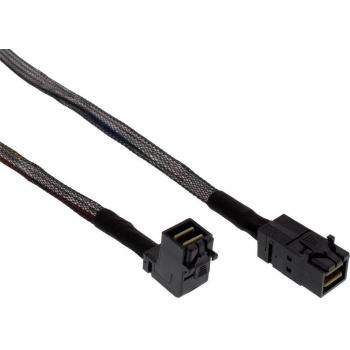InLine 27627A Mini SAS HD - Cable SFF-8643 acodado con banda lateral