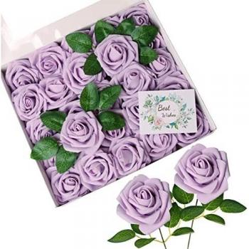 Amazon Brand - Umi 25 Unidades Rosas Artificiales de Espuma con Tallos, Ideales como Decoración en Casas, Bodas, Aniversarios y Ocasiones como el Día de la Madre o de los Enamorados