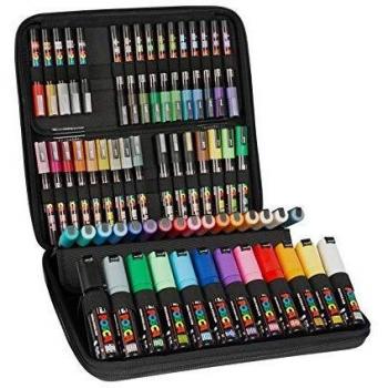 Maletín de 60 Rotuladores Posca - Colores y Puntas Surtidas (Extra Fina, Fina, Media, Ancha)