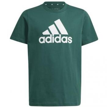 Camiseta Adidas Essentials Big Logo Algodón Verde/Blanco para Niños