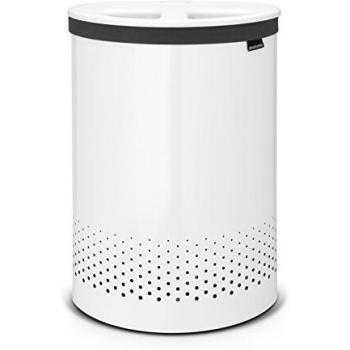 Brabantia - Cesto para Ropa, 55 l,Selector, Tapa de plástico Blanca, Cuerpo Blanco