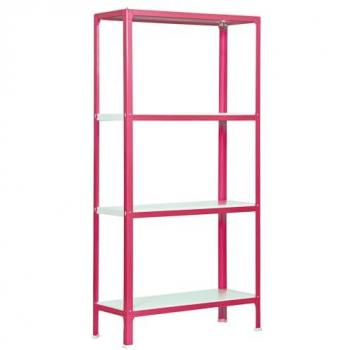 Estantería Modular Sin Tornillos Simonhome Click Mini Rosa/Blanco 4 Alturas 1600x800x300 mm Estilo Industrial