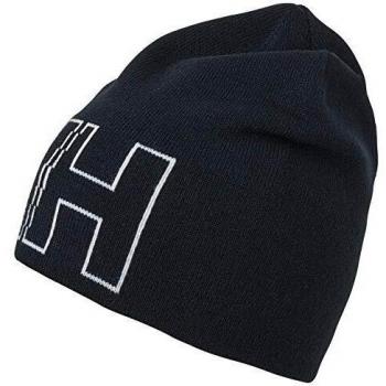 Gorro unisex Helly Hansen Outline Beanie azul oscuro con detalles en blanco, ideal para esquí y actividades al aire libre