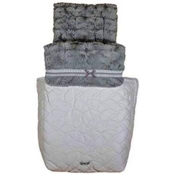 Saco de coche o capazo universal Rosy Fuentes en blanco gris