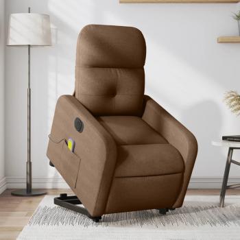 Sillón de masaje eléctrico reclinable elevable tela en gris claro, gris oscuro y negro, modelo vidaXL