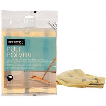 Retines de Recambio Perfetto para Escoba Pulipolvere - 45x22 cm - Amarillo - Pack de 20 Piezas