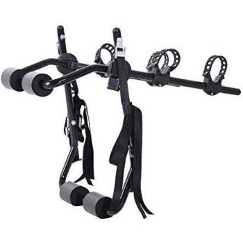 HOMCOM Accesories Portabicicletas para Portón Trasero Plegable con Correas de Seguridad Soporte de 2 Bicicletas hasta 50kg para la Mayoría Modelos de Coche 75x60x10cm Negro
