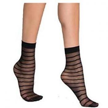 Dim Calcetines negros transparentes de rayas Style