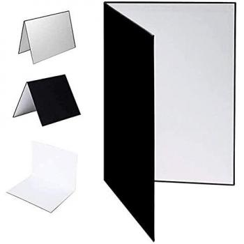 Selens 3 en 1 Reflector de Luz Fotografía 29.7x21cm Plegable Cartón Grueso Iluminación para Comida Naturaleza Muerta Producto Estudio Fotográfico Fotos Negro/Plateado/Blanco