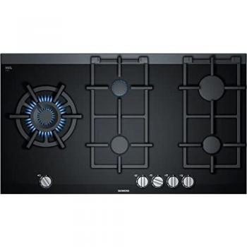 Siemens Encimera de gas ER9A6SB70, 90 cm, vitrocerámica, color negro