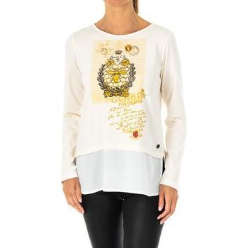 La Martina - Camiseta Manga Larga y Cuello Redondo KWRG30 para Mujer