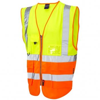- Leo chaleco alta visibilidad XXXL XXXXL XXXXXL de seguridad reflectante con braguette con botones para hombre amarillo/naranja HI-VIS YELLOW/ORANGE XXXXX-Large