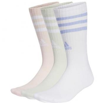 Adidas Women's Cushioned Crew Socks 3-Pack with Label Stitching - Rose - Size 35-38