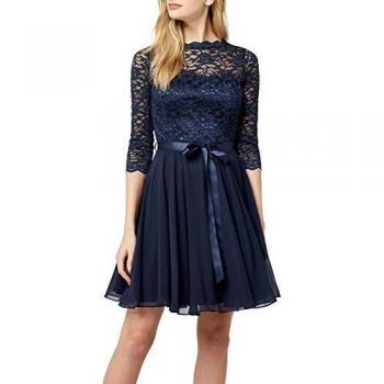 Vestido de cóctel navy con diseño elegante y sofisticado