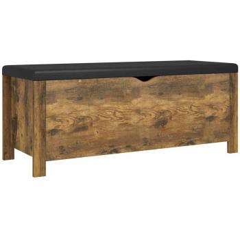 Smoked Oak Outdoor Storage Box with Cushion 105x40x45 cm