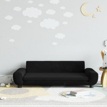 Sofá infantil de terciopelo negro 100x54x33 cm